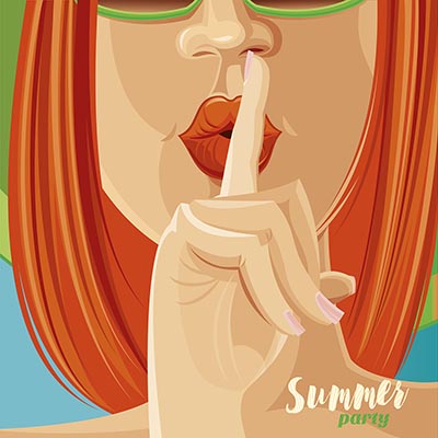 Illustration woman Summer Kiss
