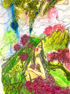 Rusanovska Art Monotype Ink 4Seasons Spring Girl 2013