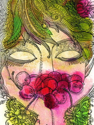 Rusanovska Art Monotype Ink Cherry Girl 2012