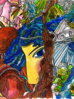 Rusanovska Art Monotype Ink Cyprus Girl 2013