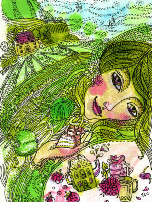 Rusanovska Art Monotype Ink Dream Girl 2012