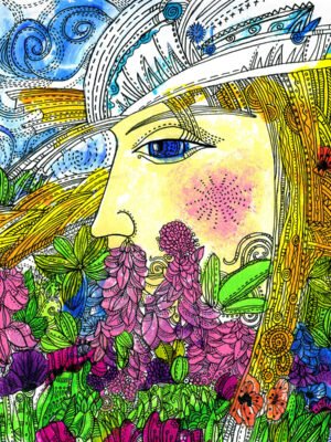 Rusanovska Art Monotype Ink Finnish Girl 2013