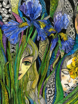 Rusanovska Art Monotype Ink Flowers Intonations 2021