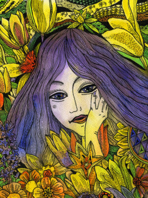 Rusanovska Art Monotype Ink Intonation of Flowers 2021