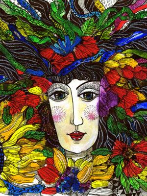 Rusanovska Art Monotype Ink Ukrainian Girl 2018